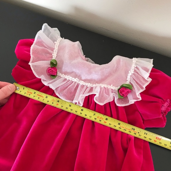 Vintage Smocked Baby Dress | Bright Pink Party Dress | Rare Editions - Picture 8 of 9